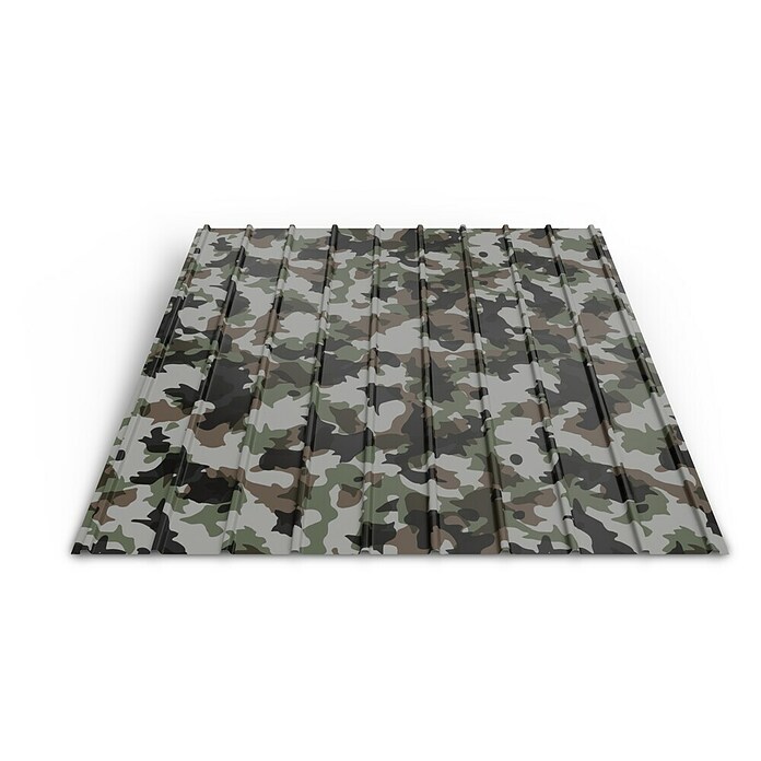 Metdach Dachblech Schwallblech (120 cm x 90,6 cm x 0,4 mm, Camouflage) | BAUHAUS