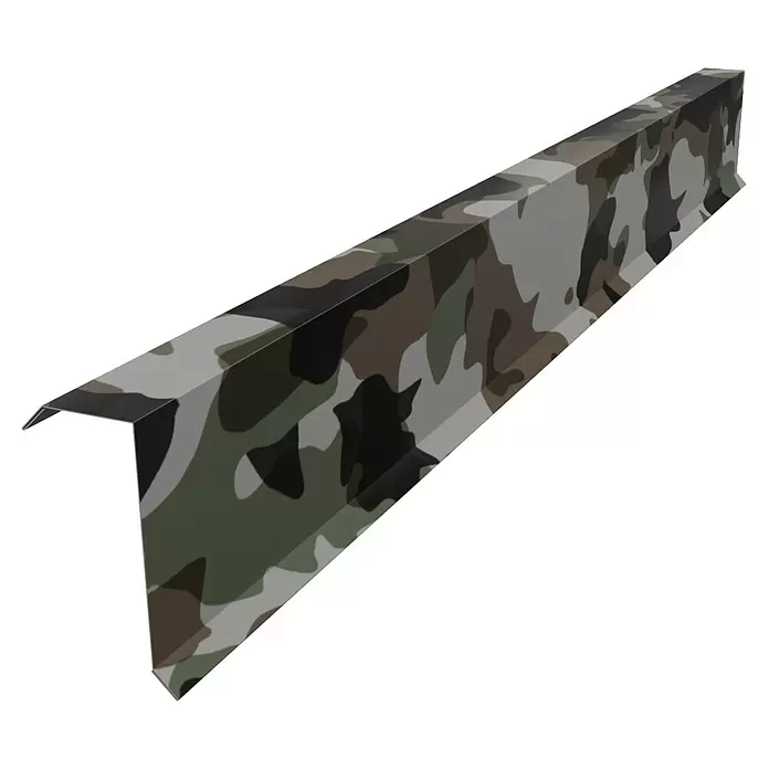 Metdach Kantenwinkel H12 - Camouflage, Länge: 100 cm, Stahl - Winkelprofil mit Tarnmuster.