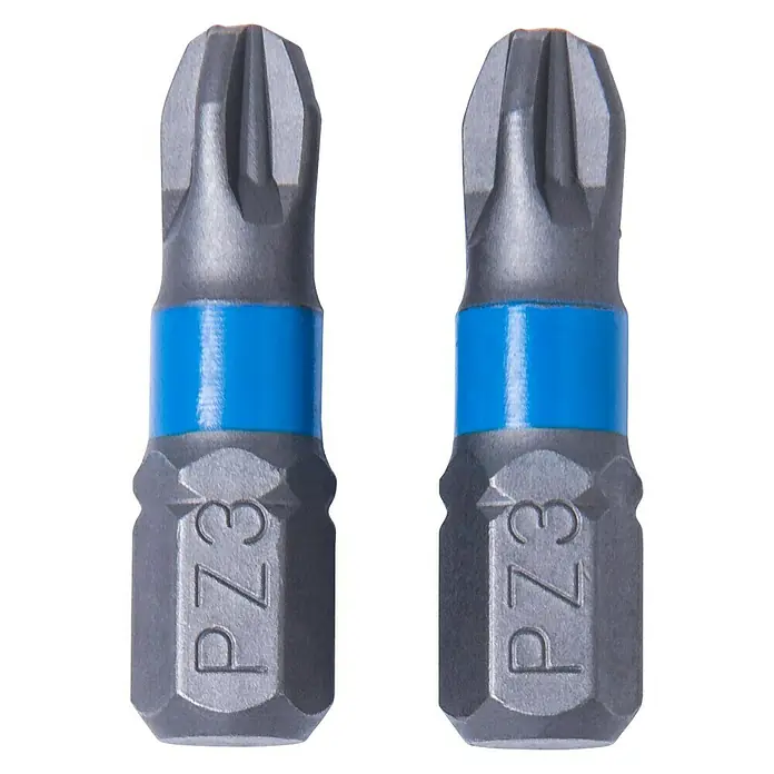 Connex Punta COXT973013 - PZ 3, 25 mm - Dos puntas de destornillador PZ3 con anillos azules. Ideal para atornillar con precisión y un rendimiento robusto.