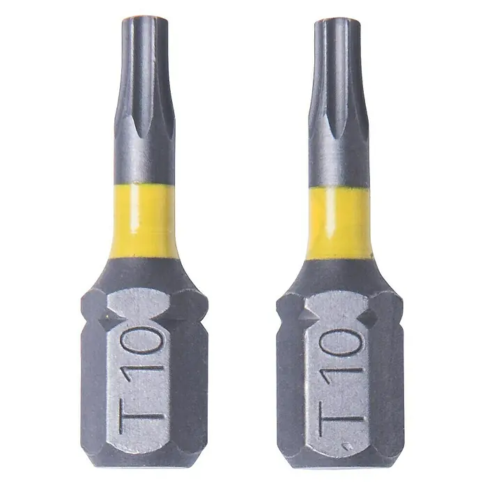 Connex Punta COXT973070 - TX 10, 25 mm - Dos puntas Torx T10 con banda amarilla, ideales para atornillado de precisión. Diseño duradero para una larga vida útil.
