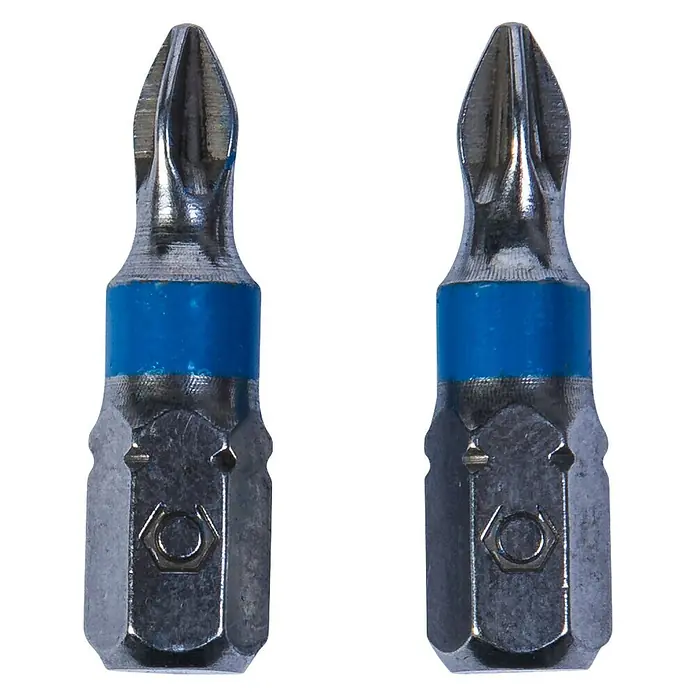 Connex Punta COXT973311 - PZ 1, 25 mm - Dos puntas de destornillador Phillips con rayas azules. Perfectas para atornillar.