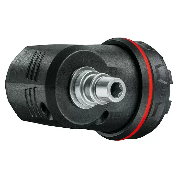 Bosch Power for All 18V Taladro atornillador de batería AdvancedDrill 18V-80 - 18 V, Sin batería, 78 Nm - Portapuntas de carraca negro y plateado con accionamiento hexagonal y acento rojo.