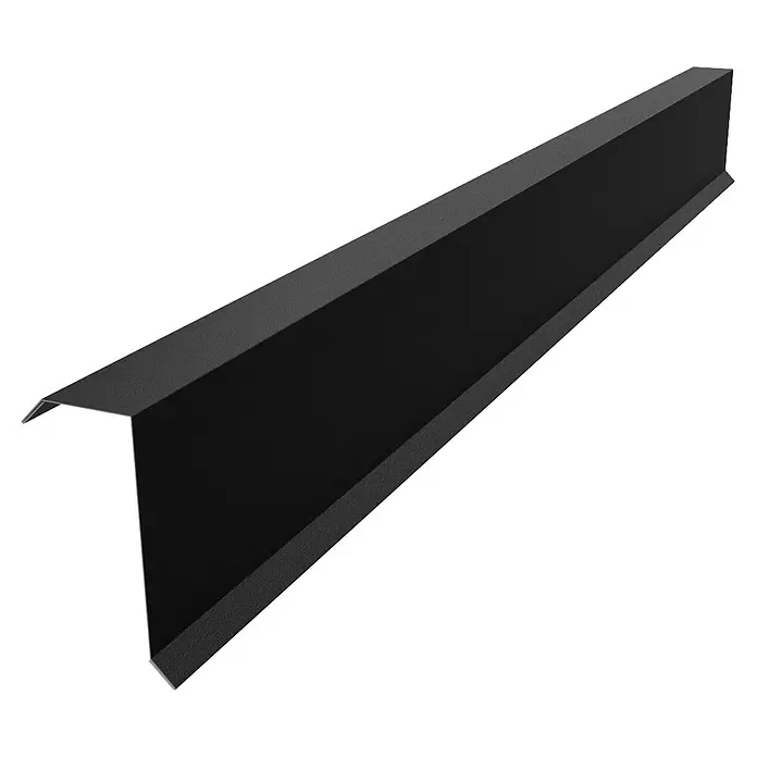 Metdach Kantenwinkel H12 - Schwarz, Länge: 200 cm, Stahl - Schwarzes L-förmiges Metallblech für Dachkanten und Ecken.