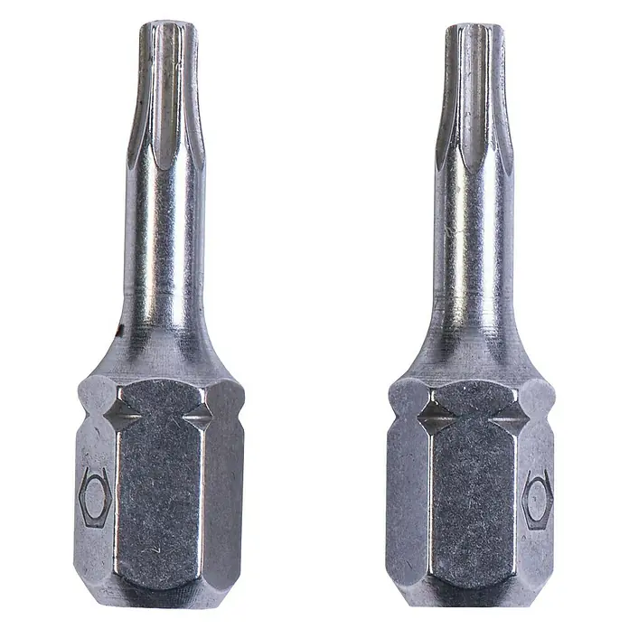 Connex Punta COXT973314 - TX 10, 25 mm - Imagen de dos puntas de destornillador Torx de color plateado.