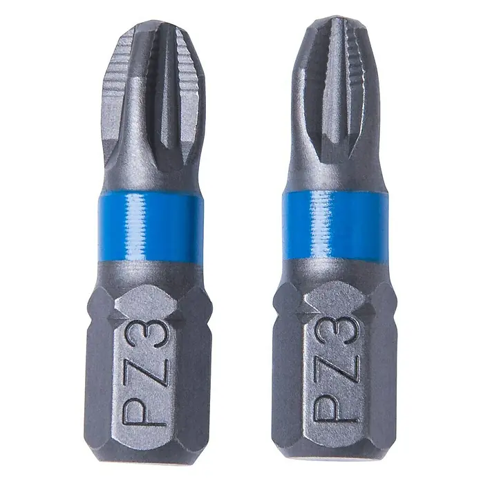 Connex Punta COXT973053 - PZ 3, 25 mm - Dos puntas de destornillador PZ3 con detalles azules, ideales para uso profesional y proyectos de bricolaje.