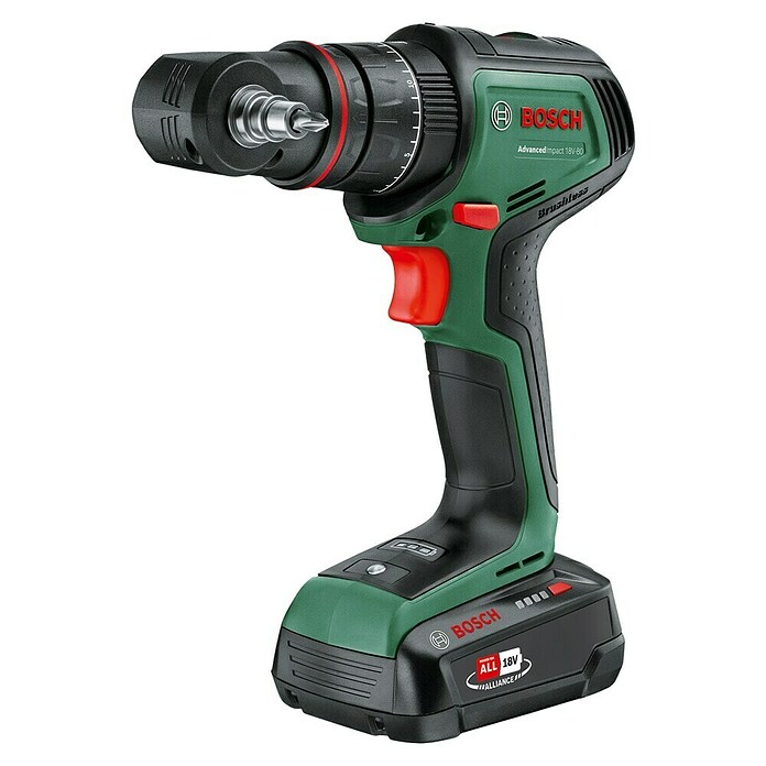Bosch Power for All 18V Taladro atornillador percutor de batería AdvancedImpact 80 (18 V, Sin batería, 82 Nm) | BAUHAUS