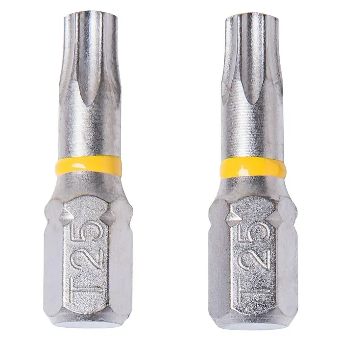 Connex Punta COXT973473 - TX 25, 25 mm - Dos puntas Torx T25 con codificación de color amarillo, ideales para atornillado y fijaciones.