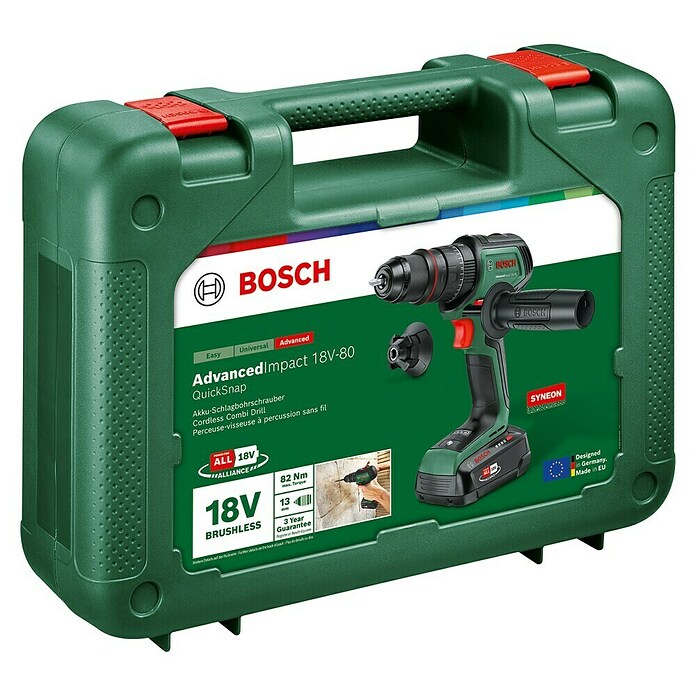 Bosch Power for All 18V Akku-Schlagbohrschrauber AdvancedImpact 18V-80 QuickSnap (18 V, 1 Akku, 2,5 Ah, 82 Nm) | BAUHAUS