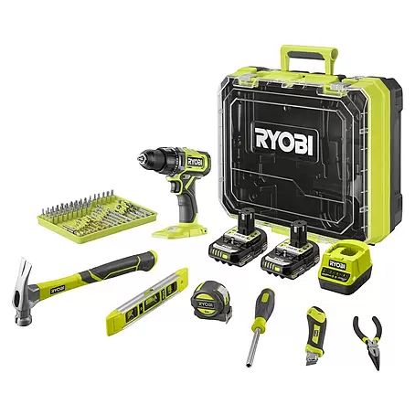Ryobi ONE+ Akku-Bohrschrauber "Heimwerker-Set" RDD18-2C20TAH