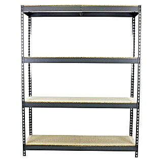 Simonrack Ecoforte Schwerlastregal Ecoforte Chipboard (H x B x T: 200 x 180 x 45 cm, Traglast pro Boden: 400 kg, Anzahl Böden: 4 Stk., Stecken, Grau)