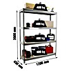 Simonrack Simontaller Schwerlastregal Ecoforte Chipboard (H x B x T: 200 x 120 x 45 cm, Traglast pro Boden: 400 kg, Anzahl Böden: 4 Stk., Stecken, Grau) | BAUHAUS