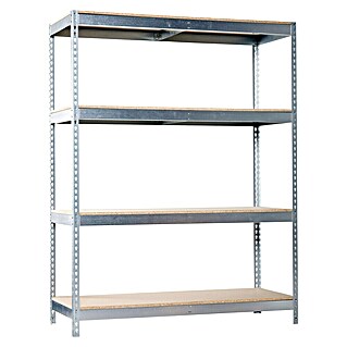 Simonrack Simonforte Estantería para cargas pesadas Chipboard (Al x An x Pr: 200 x 150 x 75 cm, Capacidad de carga por balda: 600 kg, Número de baldas: 4 ud., Inserción, Galvanizado)