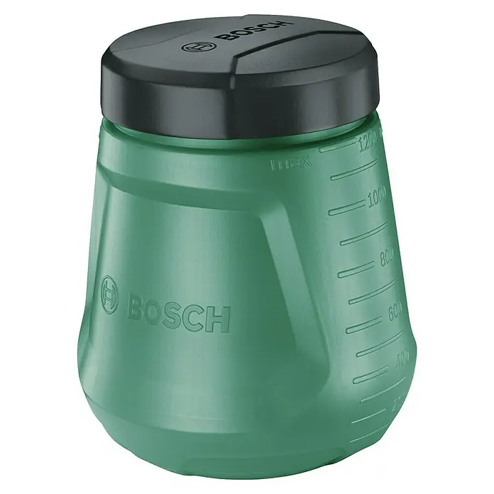 Bosch Power for All 18V Akku-Farbsprühsystem AdvancedSpray 18V-500 - 18 V, Ohne Akku, Max. Fördermenge: 500 l/h - Bosch Messbecher mit Markierungen zur genauen Dosierung von Flüssigkeiten, ideal für Werkstatt und Hobby.