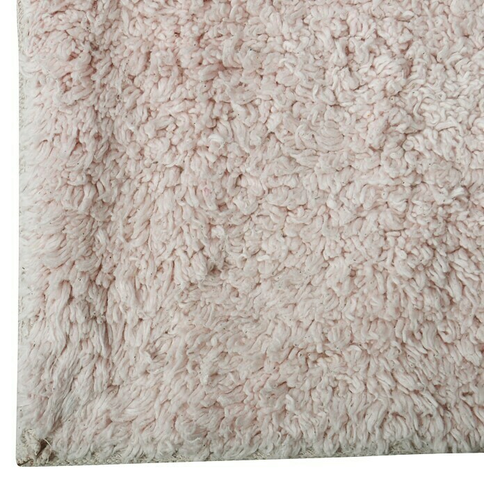 MSV Alfombra para baño (45 x 70 cm, Rosa pastel, 100% algodón)