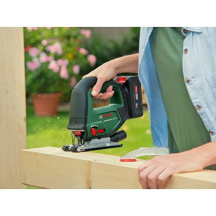 Bosch Power for All 18V Sierra de calar de batería AdvancedSaw 18V-140 (18 V, Sin batería, Número de carreras marcha en vacío: 3.000 /min) | BAUHAUS