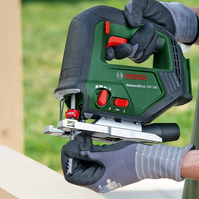 Bosch Power for All 18V Sierra de calar de batería AdvancedSaw 18V-140 (18 V, Sin batería, Número de carreras marcha en vacío: 3.000 /min) | BAUHAUS