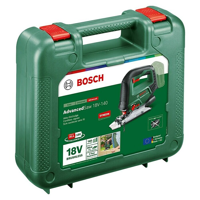 Bosch Power for All 18V Sierra de calar de batería AdvancedSaw 18V-140 (18 V, Sin batería, Número de carreras marcha en vacío: 3.000 /min) | BAUHAUS