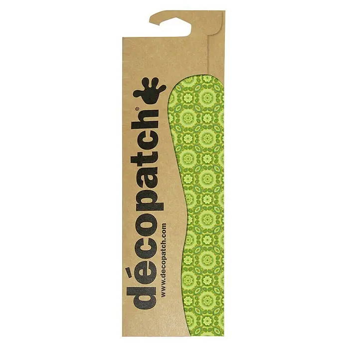 Décopatch Papel decorativo Green Circles - Verde, 3 ud., 40 x 30 cm - Imagen del producto Decopatch: un material decorativo para manualidades con un estampado floral verde, ideal para proyectos creativos de bricolaje y adornar objetos.