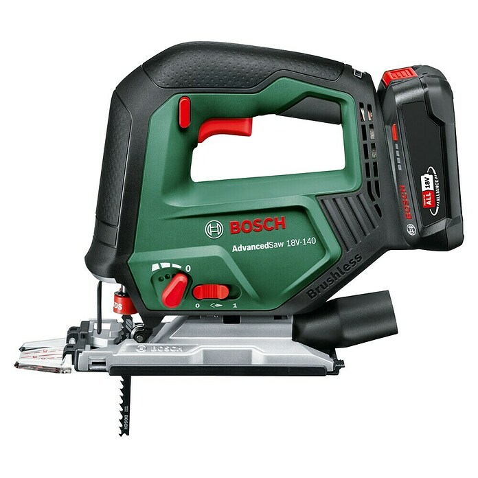 Bosch Power for All 18V Akku-Pendelhubstichsäge Advanced Saw 18V-140 (18 V, Ohne Akku, Leerlaufhubzahl: 0 Hübe/min - 3.000 Hübe/min) | BAUHAUS