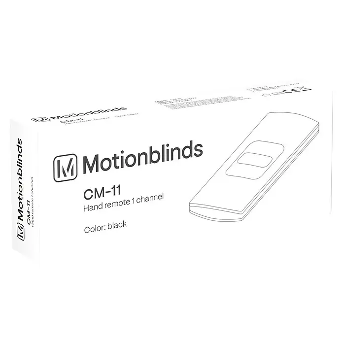 Funkhandsender MotionBlinds Smart Home Remote Control - 1-Kanal - Ein Motionblinds CM-11 Handsender in Schwarz, ideal zur Steuerung Ihrer intelligenten Jalousien. Praktisches und stilvolles Design.