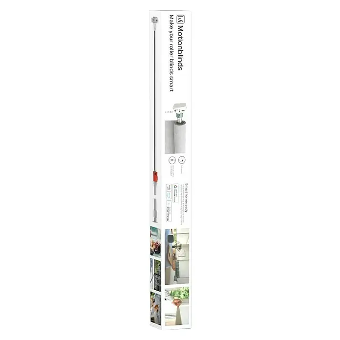 Rollo-Motor MotionBlinds CMD-02 Pull - Passend für: Rollos mit 25 mm Rollowellendurchmesser, Länge: 45 cm - Das Bild zeigt die Verpackung des "Motionblinds" Produkts, das Rollläden intelligent macht und eine einfache Integration in Smart-Home-Systeme ermöglicht.