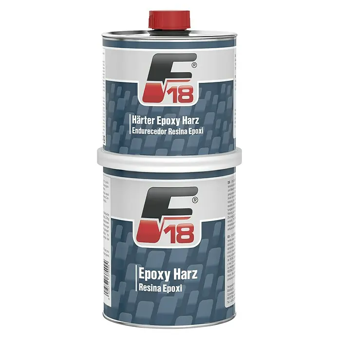 F18 Epoxidharz - 1 kg, Transparent - Dose F V18 Epoxy Harz und Härter.
