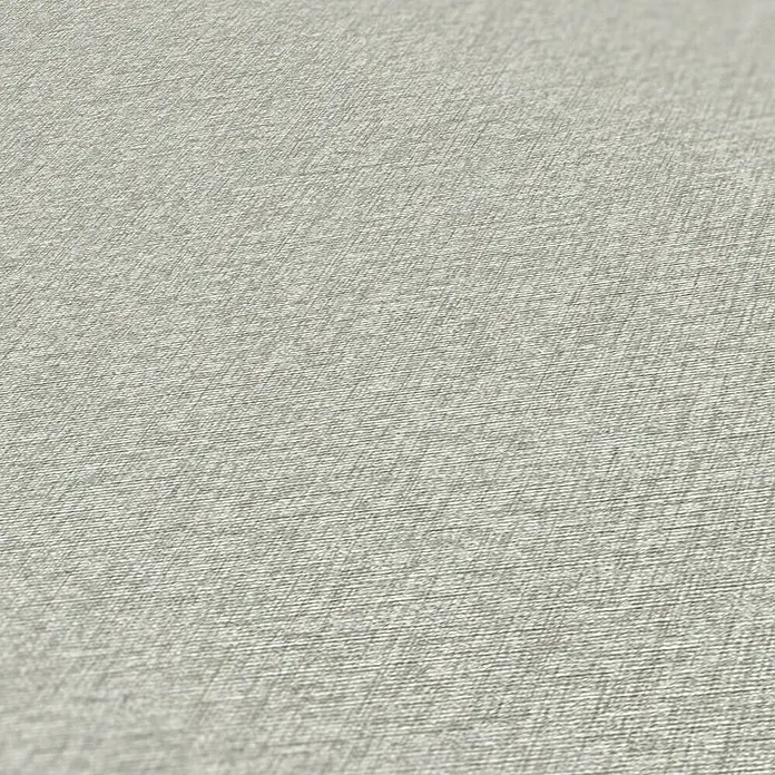 A.S. Création Famous Garden Vliestapete - Grau, Uni, 10,05 x 0,53 m - Nahaufnahme eines eleganten, hellgrauen Stoffes mit feiner Textur, ideal für hochwertige Möbel und Bekleidung.