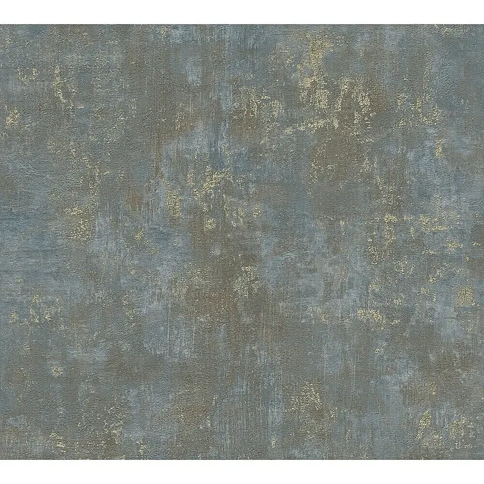 A.S. Création Stories of Life Vliestapete Patina - Braun-Blau-Gold, Betonoptik, 10,05 x 0,53 m - Abstraktes Wanddesign mit grauen und goldenen Akzenten, das eine moderne und elegante Atmosphäre schafft. Perfekt für stilvolle Innenräume.