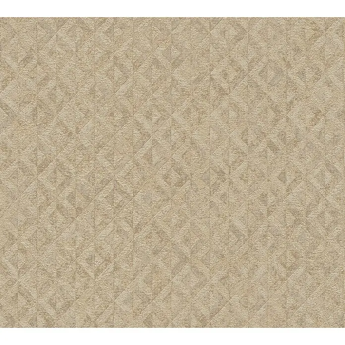 A.S. Création Jade 2 Vliestapete - Beige-Gold, Grafisch, 10,05 x 0,53 m - Strukturierte Tapete in Braun mit geometrischen Mustern für eine warme und einladende Atmosphäre.