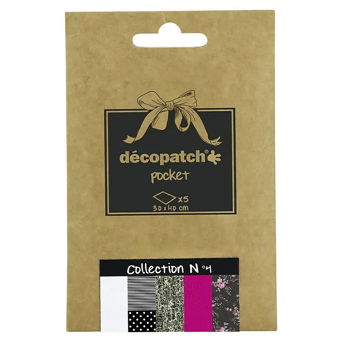 Décopatch Papel decorativo Pocket N4 - 40 x 30 cm, Papel - Decopatch Pocket Collection No. 4 con 5 hojas de papel de 30x40cm. Ideal para proyectos creativos de manualidades y personalizar superficies.