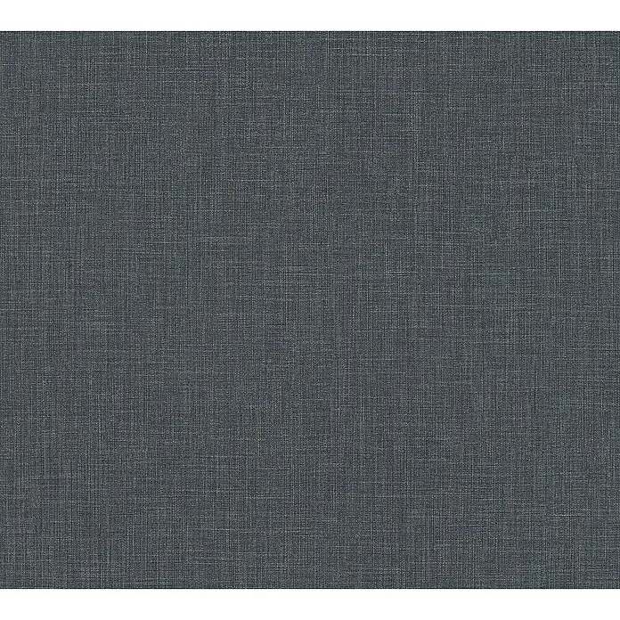 A.S. Création Stories of Life Vliestapete - Anthrazit, Uni, 10,05 x 0,53 m - Grauer Leinenstoff mit feiner Webstruktur. Ideal für elegante Kleidung und stilvolle Heimtextilien, die eine natürliche Textur suchen.