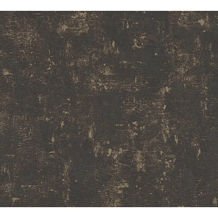 A.S. Création Jade 2 Vliestapete - Schwarz-Gold, Uni, 10,05 x 0,53 m - Dunkler, strukturierter Hintergrund mit subtilen beigen Akzenten, ideal für elegante Designs und Texturen.\n