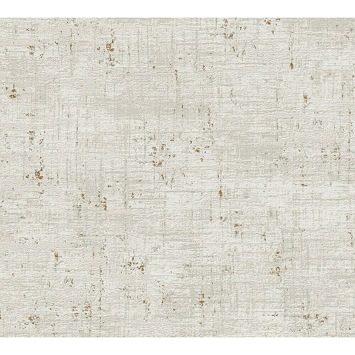 A.S. Création Stories of Life Vliestapete (Grau-Cremeweiß-Gold, Uni, 10,05 x 0,53 m)