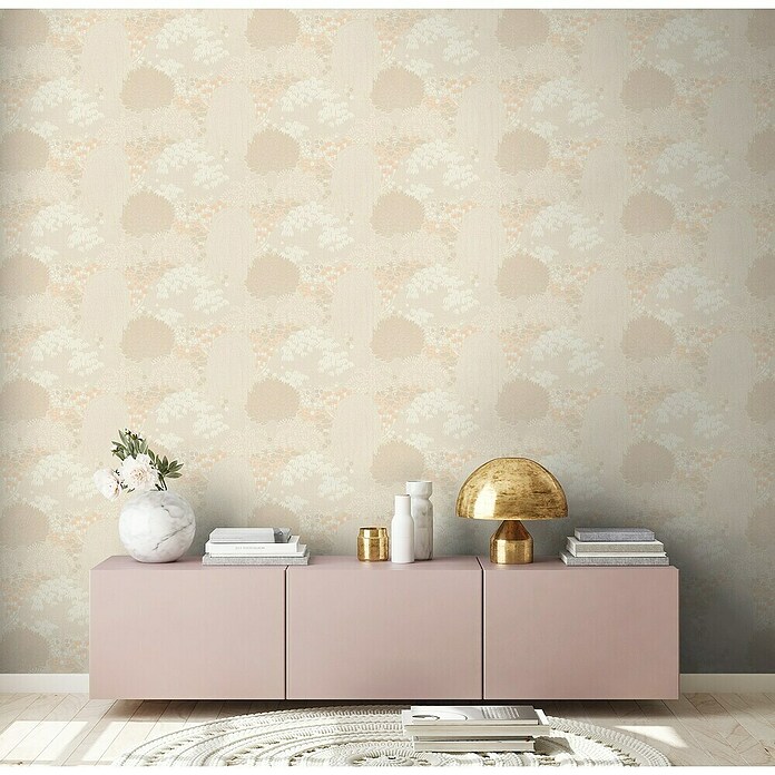 AS Creation Famous Garden Vliestapete (Beige-Creme-Rosa, Floral, 10,05 x 0,53 m) | BAUHAUS