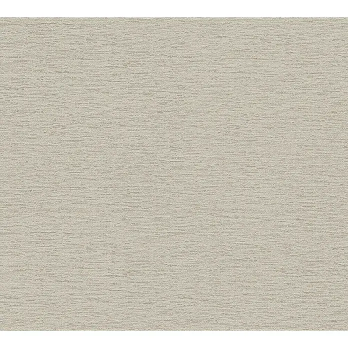 A.S. Création Famous Garden Vliestapete - Taupe, Uni, 10,05 x 0,53 m - Nahaufnahme eines beigen Textilgewebes mit feinen, horizontalen Texturdetails, ideal für Hintergründe und Designelemente.
