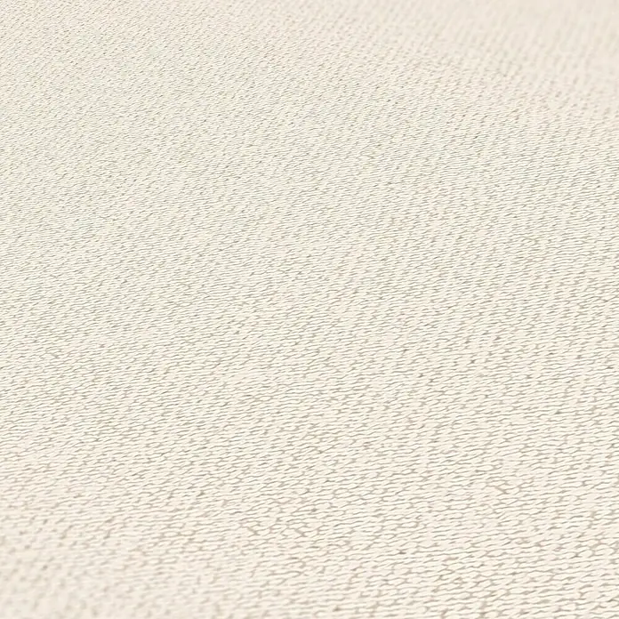 A.S. Création Jade 2 Vliestapete - Beige-Creme, Uni, 10,05 x 0,53 m - Detailaufnahme eines hellen Stoffes mit feiner Textur, ideal für Hintergründe oder Textildesign.