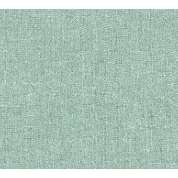 A.S. Création Stories of Life Vliestapete - Grün-Türkis-Blau, Uni, 10,05 x 0,53 m - Texturierter, mintgrüner Stoff für vielseitige Anwendungen: Bekleidung, Polsterung und Dekoration. Die dezente Leinwandbindung verleiht eine edle Optik.