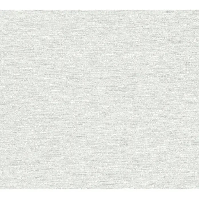 A.S. Création Famous Garden Vliestapete - Grau-Weiß, Uni, 10,05 x 0,53 m - Helle Textiltapete in Leinwandoptik. Das feine Muster verleiht Wänden eine edle Note und schafft eine elegante, ruhige Atmosphäre im Raum.