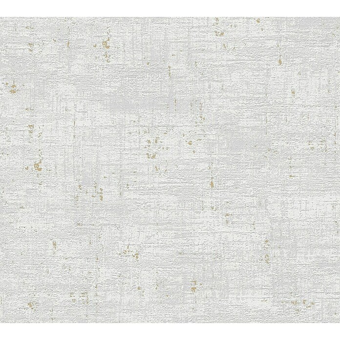A.S. Création Stories of Life Vliestapete (Grau-Creme-Gold, Uni, 10,05 x 0,53 m)