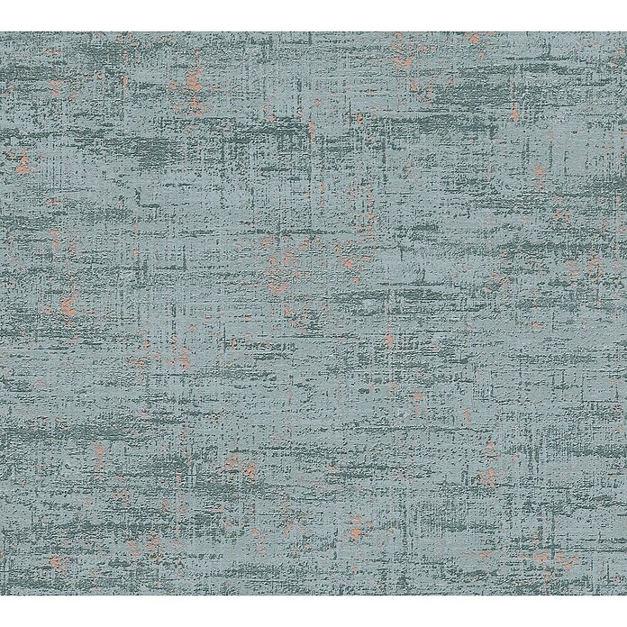 AS Creation Stories of Life Vliestapete (Petrolgrün-Kupfer, Uni, 10,05 x 0,53 m)