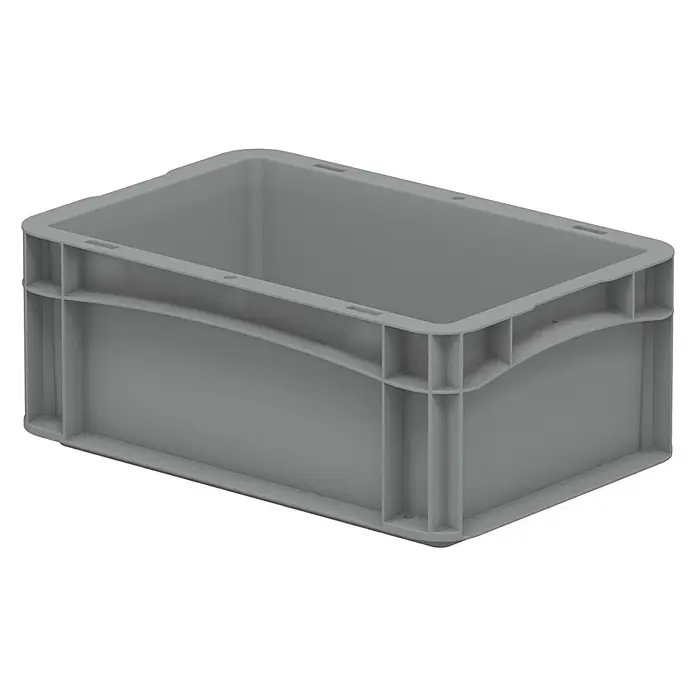 Surplus Systems Eurobox - L x B x H: 30 x 20 x 12 cm, Kunststoff, Grau - Graue Kunststoffbox für Lagerung & Transport. Die robuste Box ist ideal für Industrie, Handel und private Nutzung.