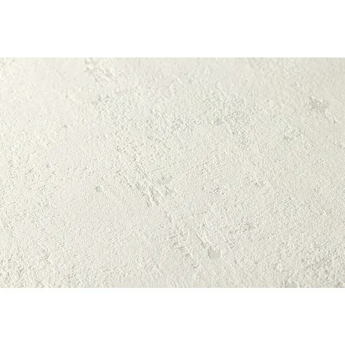 A.S. Création Jade 2 Vliestapete - Cremegrau, Uni, 10,05 x 0,53 m - Nahaufnahme einer weißen, strukturierten Tapete mit einer feinen, unregelmäßigen Oberfläche für ein dezentes, elegantes Wanddesign.