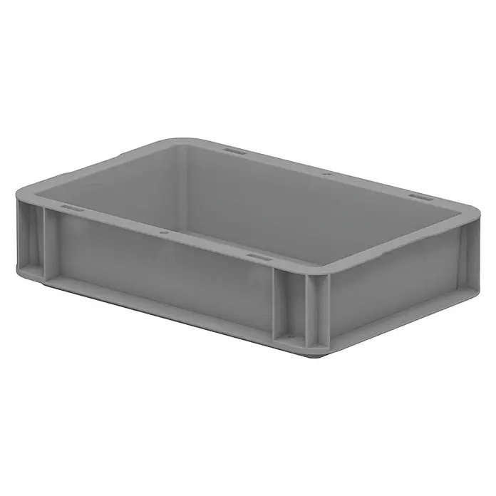 Surplus Systems Eurobox - L x B x H: 30 x 20 x 7 cm, Kunststoff, Grau - Graue Kunststoffbox, ideal für Lagerung & Transport. Robustes Design für vielfältige Anwendungen, praktisch und langlebig.