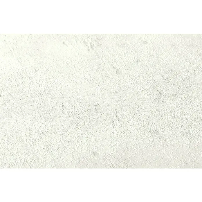 A.S. Création Jade 2 Vliestapete Used Look - Weiß, Uni, 10,05 x 0,53 m - Nahaufnahme einer weißen, strukturierten Tapete, die eine subtile Eleganz und eine haptische Oberfläche für moderne Innenräume bietet.