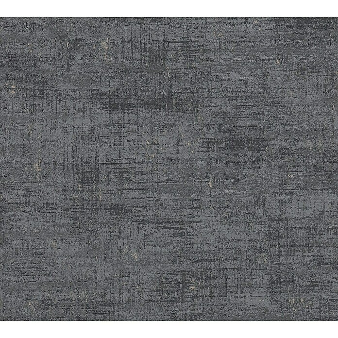 A.S. Création Stories of Life Vliestapete (Schwarz-Grau-Gold, Uni, 10,05 x 0,53 m)