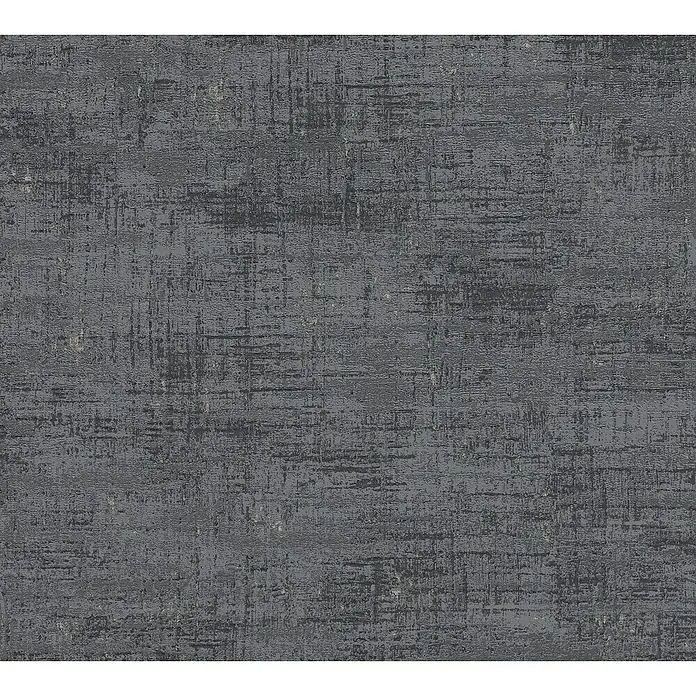 A.S. Création Stories of Life Vliestapete - Schwarz-Grau-Gold, Uni, 10,05 x 0,53 m - Strukturierte Tapete in dunklen Grautönen mit subtilen Kratzmustern, ideal für moderne Innenräume.