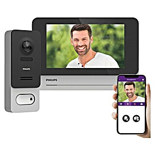 Philips WelcomeEye Videoportero en color inalámbrico (Tamaño de bombilla: 7'', 1.920 x 1.080 píxeles (Full HD), Control inteligente: App Philips WelcomeEye)