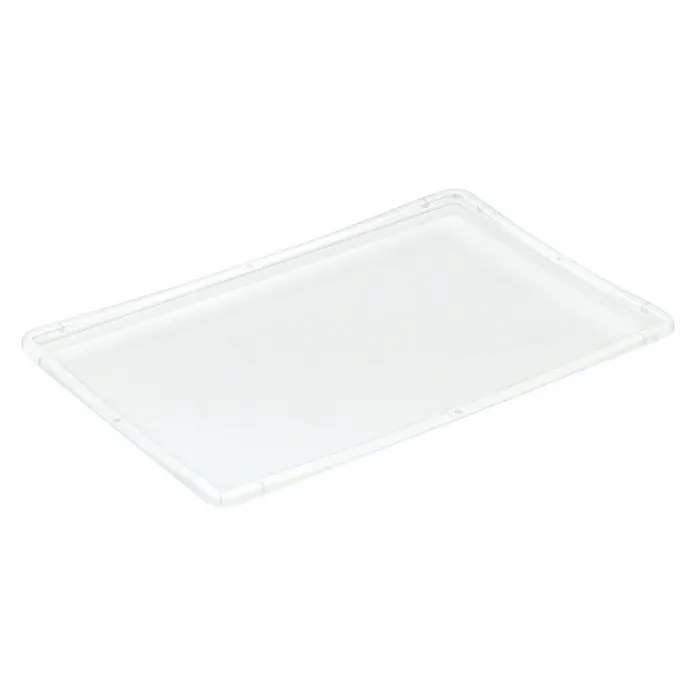 Surplus Systems Deckel - Passend für: Surplus Systems Euronormboxen, L x B: 20 x 15 cm, Transparent - Diese Aufnahme zeigt eine durchsichtige Plexiglasplatte, die sich ideal für den Einsatz als Schutz oder Abdeckung eignet.