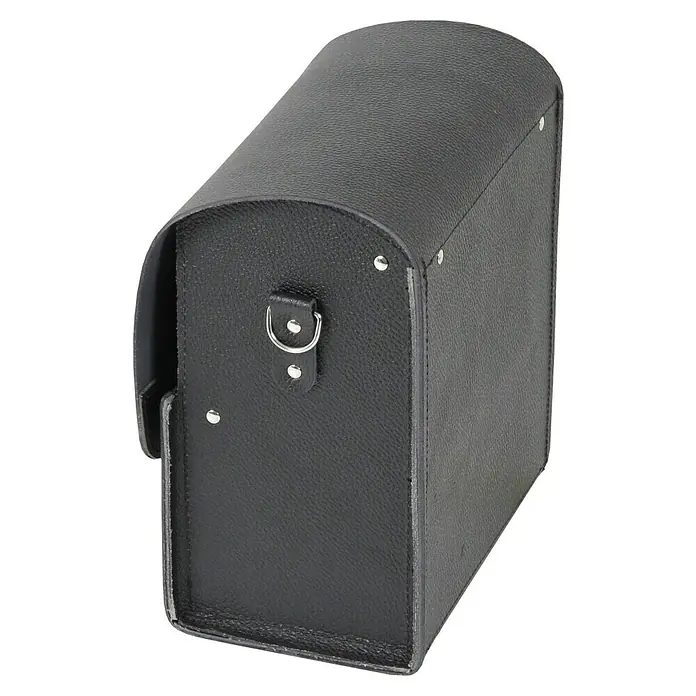 Hepco & Becker Werkzeugtasche Favorit 7118 - Innenmaß: B x T x H: 210 x 140 x 280 mm, Leder - Schwarze Ledertasche mit silbernen Akzenten. Das Accessoire ist ideal für den Transport und die Aufbewahrung von empfindlichen Gegenständen.