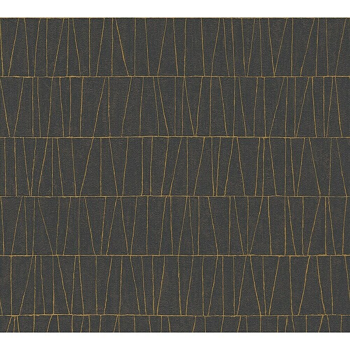 A.S. Création Jade 2 Vliestapete (Schwarz-Gold-Anthrazit, Grafisch, 10,05 x 0,53 m)
